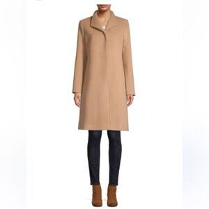 Vintage 90’S LORNE MITCHEL Camel Long Jacket Angora Lambs Wool Womens Size 6